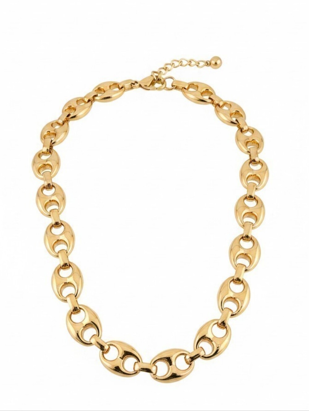 💛▪️House Of Harlow ▪️1960 Beautiful Gold Tone Mariner Puff  16" Link NECKLACE